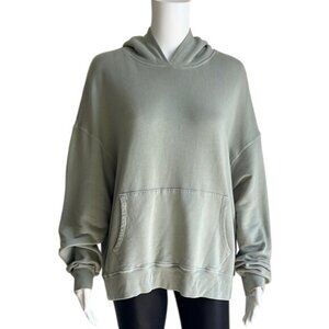 Monrow Supersoft Pullover Hoody in Sage Green - XL